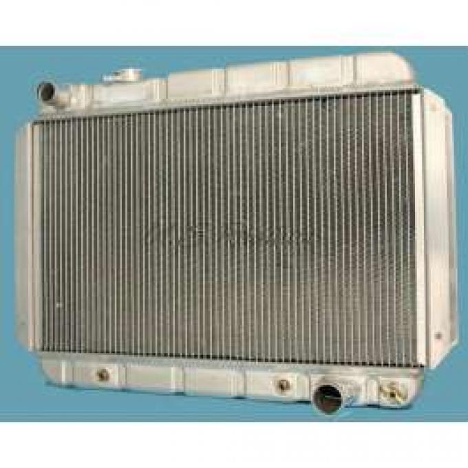 Chevelle Radiator, 25 Core, Polished Aluminum, For Cars With Automatic Transmission, U.S. Radiator, 1964-1967