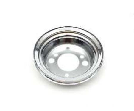 Chevelle Crankshaft Pulley, Small Or Big Block, Single Groove, Add-On, Chrome, 1965-1968