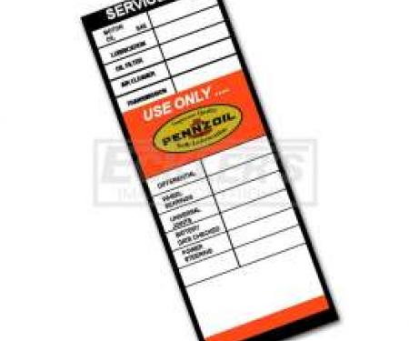Chevelle And Malibu, Pennzoil Door Jamb Mileage Tag, 1964-1983