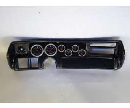 Chevelle Instrument Cluster Panel, Sweep Style, Carbon Fiber Finish, With Sport Comp Gauges, 1970-1972