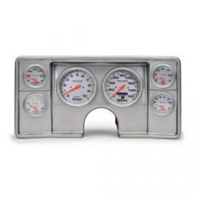 Malibu Instrument Cluster Panel, Aluminum Finish, With Ultra-Lite Gauges, 1982-1983