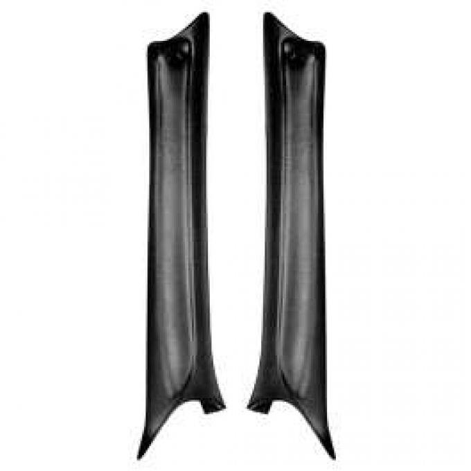 Chevelle Pillar Moldings, Interior, Black, 2-Door Coupe, 1968-1969