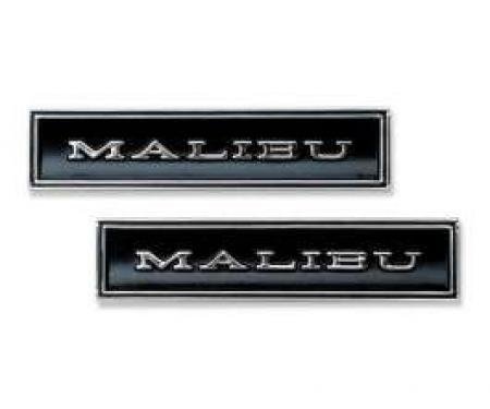 Chevelle Door Panel Emblems, Front, Malibu, 1970-1972