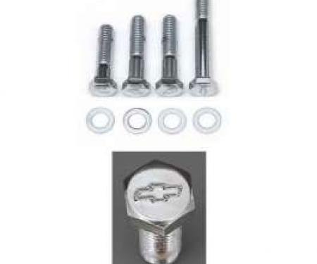 Chevelle Water Pump Bolt Set, Small Block, Chrome, For Cars With Short Water Pump, 1964-1972