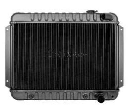 Chevelle Radiator, Small Block, 4-Row, Straight Outlet, For Cars With Manual Transmission & With Or Without Air Conditioning, Desert Cooler, U.S. Radiator, 1964-1965