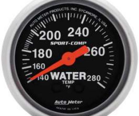 Chevelle Water Temperature Gauge, Mechanical, Sport-Comp Series, AutoMeter. 1964-1972