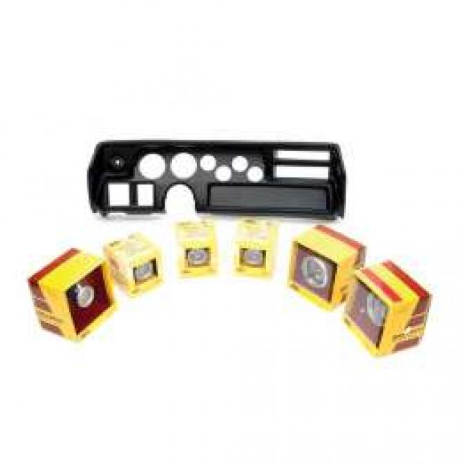 Chevelle Instrument Cluster Panel, Sweep Style, Black Finish, With Sport Comp Gauges, 1970-1972