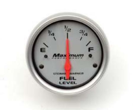 Chevelle Gauge, Fuel, 2-1/16, 0-90 Ohm, Silver, Stewart Warner, 1965-1972