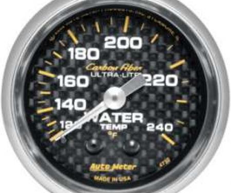 Chevelle Water Temperature Gauge, Mechanical, Carbon Fiber Series, AutoMeter. 1964-1972