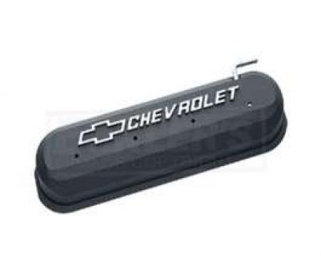 LS Series Motors, V8, Valve Cover, Black Crinkle With RaisedEmblems