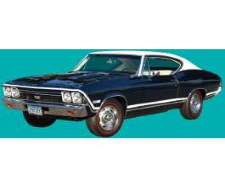 Chevelle Wheel Opening & Body Side Stripe Kit, Black, Super Sport (SS), 1968