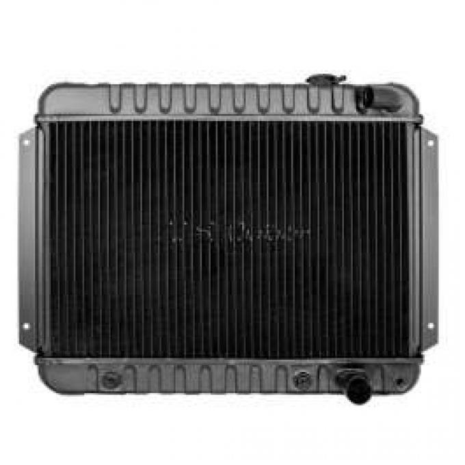 Chevelle Radiator, Small Block, 4-Row, Straight Outlet, For Cars With Manual Transmission & With Or Without Air Conditioning, Desert Cooler, U.S. Radiator, 1964-1965