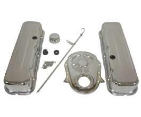 Chevelle Big Block Chrome Engine Dress Up Kit With Short Smooth Style Valve Covers