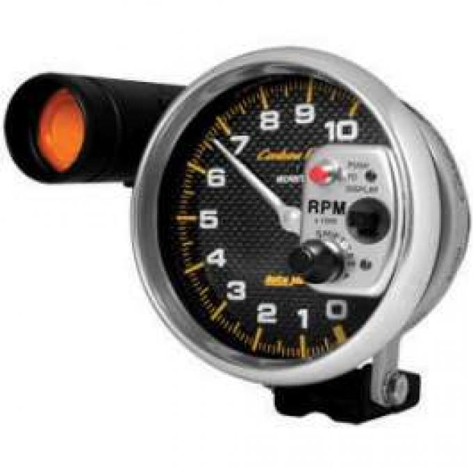 Chevelle Tachometer, Pedestal Mount, 10,000 RPM, Carbon Fiber Series, AutoMeter, 1964-1972