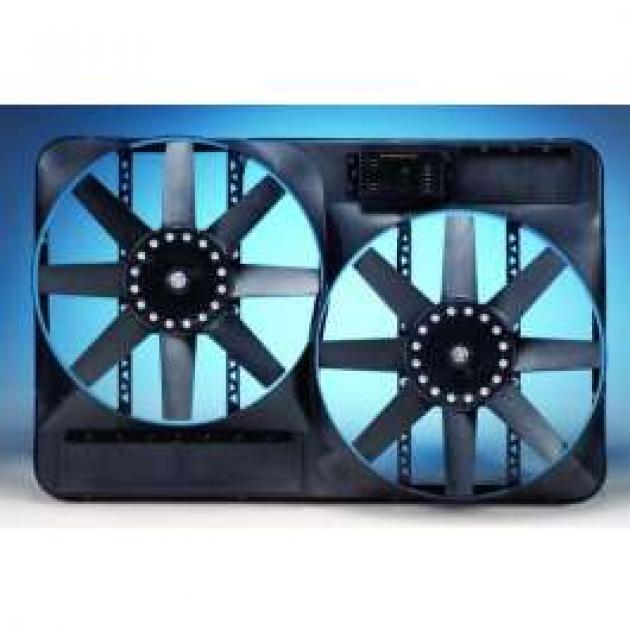 Chevelle Engine Cooling Fan, Electric, Universal, Dual, 4600 CFM, Flex