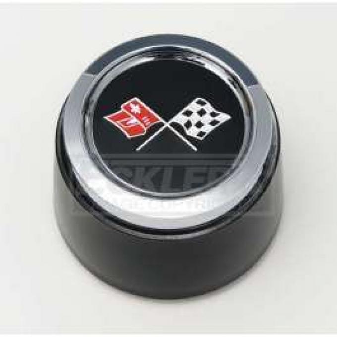 Chevelle 1973-1979 Corvette Style Black Center Wheel Cap, For Corvette Style Aluminum Wheels