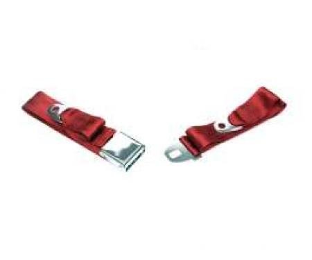 Seatbelt Solutions 1964-1966 Chevelle, Front Lap Belt, 60" with Chrome Lift Latch 1800602007 | Red