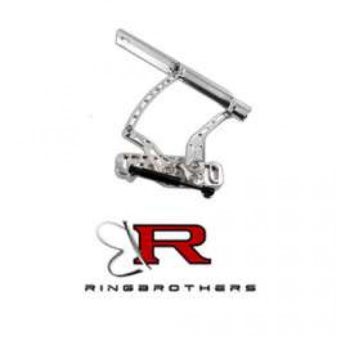 Chevelle Hood Hinges, Billet Aluminum, Air Frame, Natural, With Steel Hood, 1970-1972