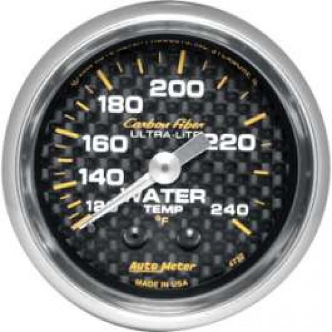 Chevelle Water Temperature Gauge, Mechanical, Carbon Fiber Series, AutoMeter. 1964-1972