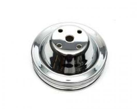 Chevelle Water Pump Pulley, Small Block, Double Groove, Chrome, 1969-1972