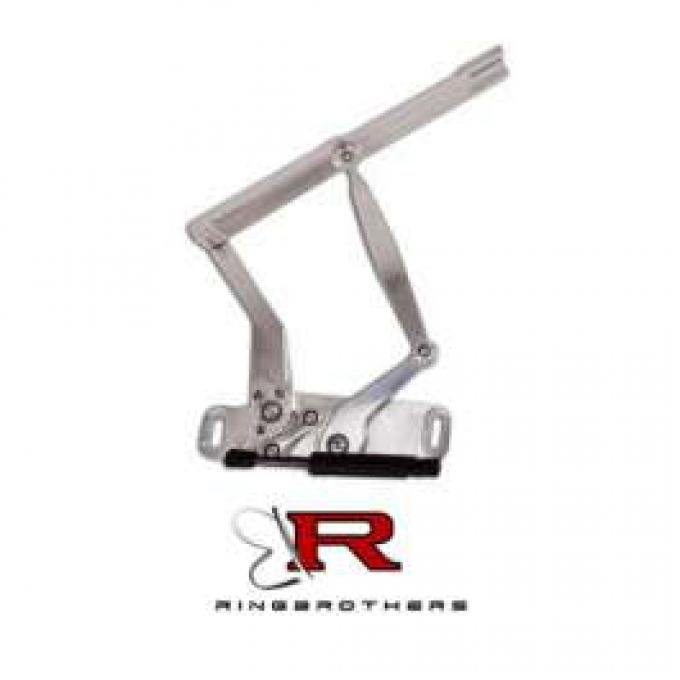 Chevelle Hood Hinges, Billet Aluminum, Solid Frame, Natural, With Steel Hood, 1964 Chevelle Depot