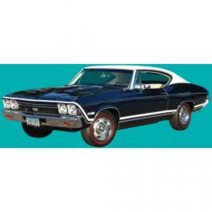 Chevelle Body Stripe Kit, White, Super Sport (SS), 1968