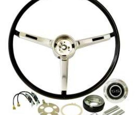 Chevelle Steering Wheel Kit, 3-Spoke, Deluxe, Super Sport (SS), Black, 1967