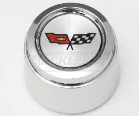 Chevelle 1982 Corvette Style Chrome Center Wheel Cap, For Corvette Style Aluminum Wheels