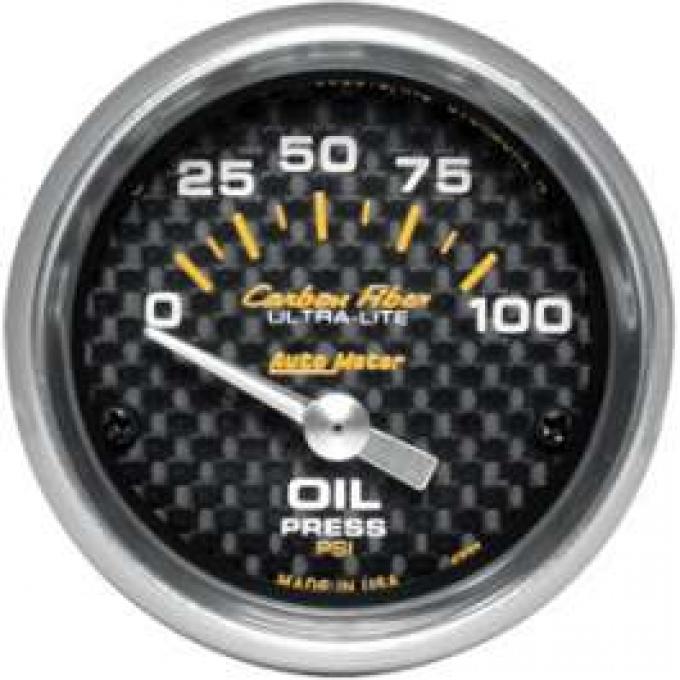 Chevelle Oil Pressure Gauge, Electric, Carbon Fiber Series, Autometer, 1964-1972