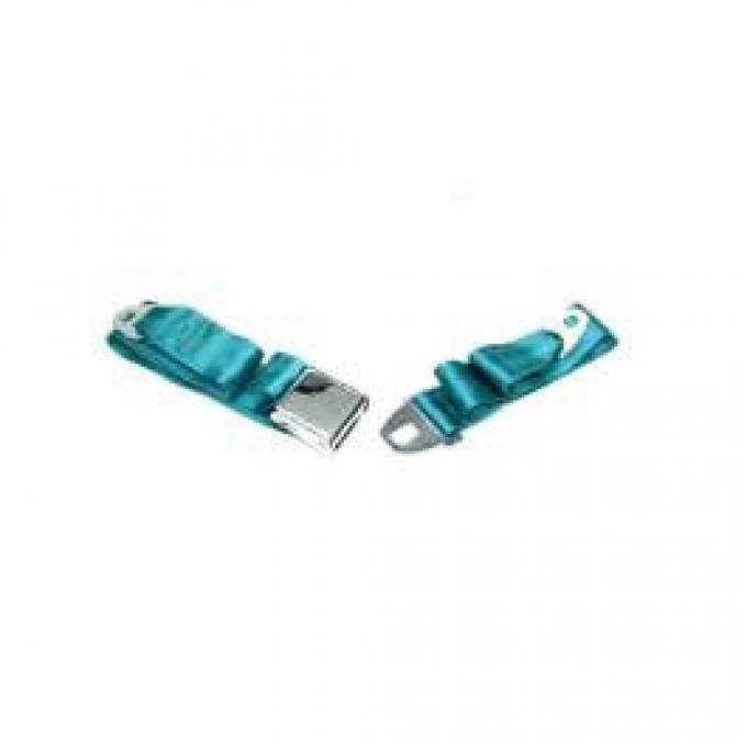 Seatbelt Solutions 1964-1966 Chevelle, Front Lap Belt, 60" with Chrome Lift Latch 1800604009 | Turquoise