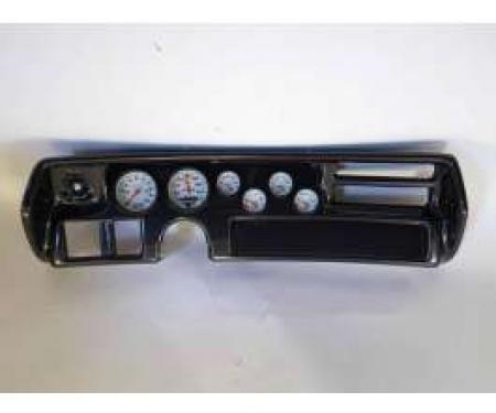 Chevelle Instrument Cluster Panel, Super Sport (SS) Style, Carbon Fiber Finish, With Phantom Gauges, 1970-1972