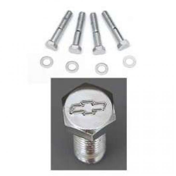 Chevelle Water Pump Bolt Set, Small Block, Chrome, For Cars With Long Water Pump, 1964-1972