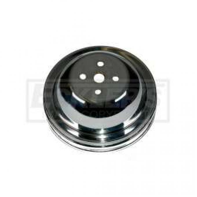 Chevelle Water Pump Pulley, Big Block, Double Groove, Chromed Billet Aluminum, For Cars With Short Water Pump, 1964-1968