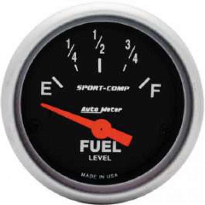 Chevelle Gas Gauge, 0-30 Ohm, Sport-Comp Series, Auto Meter, 1964-1972