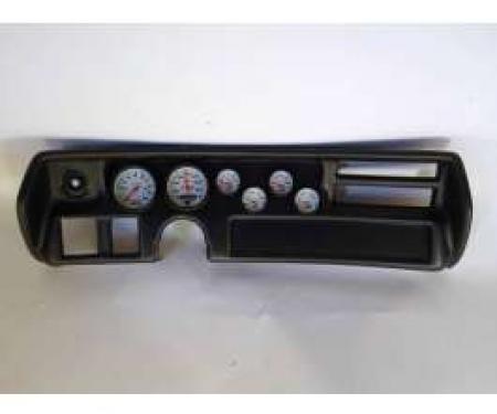 Chevelle Instrument Cluster Panel, Super Sport (SS) Style, Black Finish, With Phantom Gauges, 1970-1972