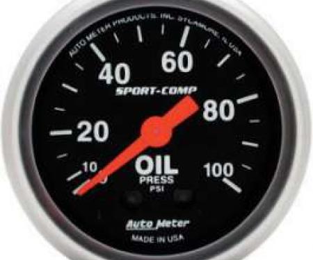 Chevelle Oil Pressure Gauge, Mechanical, Sport-Comp Series, Autometer, 1964-1972