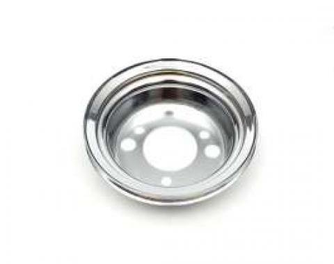 Chevelle Crankshaft Pulley, Small Or Big Block, Single Groove, Add-On, Chrome, 1965-1968