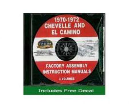 Chevelle Factory Assembly Instructions Manual, On CD, 1970- 1972