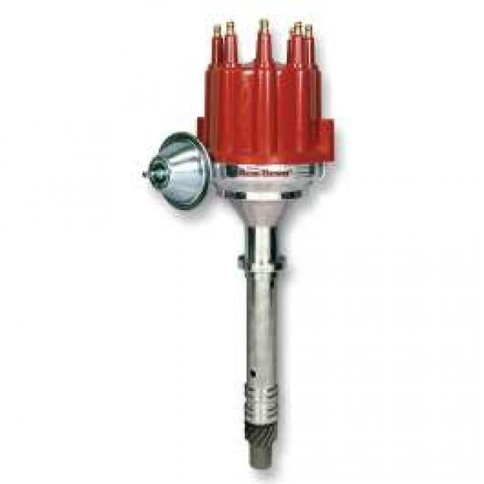 Chevelle Distributor, V8, Billet Aluminum, Ignitor II Electronic, With Male Terminal Red Cap, Flame-Thrower, PerTronix,1964-1983