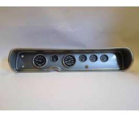 Chevelle Instrument Cluster Panel, Aluminum Finish, With Carbon Fiber Series Gauges, 1964-1965