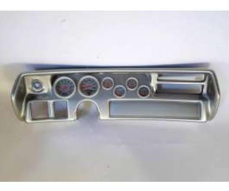 Chevelle Instrument Cluster Panel, Super Sport (SS) Style, Aluminum Finish, With Ultra-Lite Gauges, 1970-1972