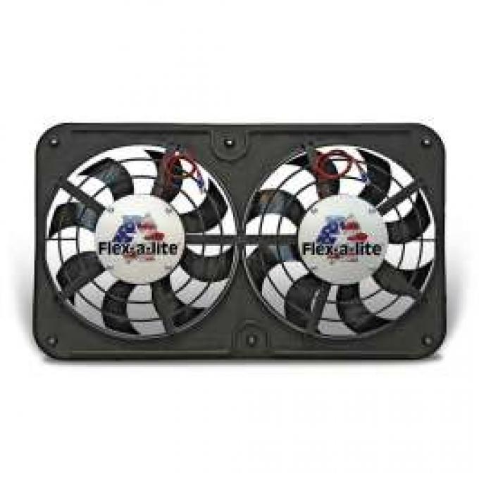 Chevelle Engine Cooling Fan, Electric, Universal, Dual, 2500 CFM, Low Profile, Flex-a-lite, 1964-1972