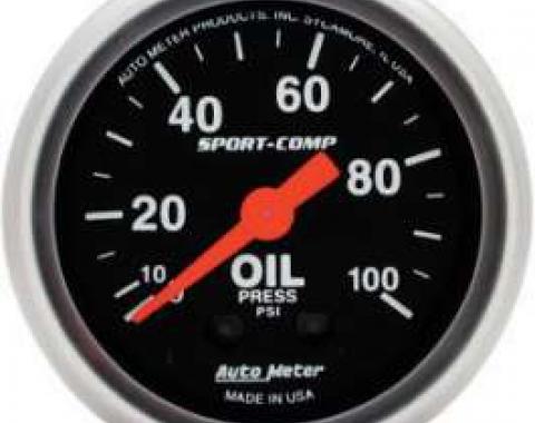 Chevelle Oil Pressure Gauge, Mechanical, Sport-Comp Series, Autometer, 1964-1972