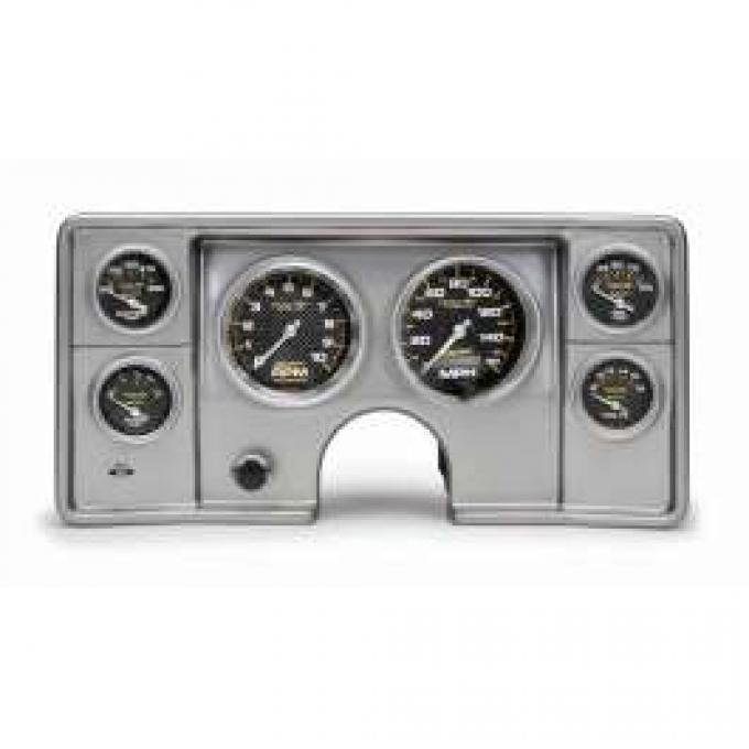 Malibu Instrument Cluster Panel, Aluminum Finish, With Carbon Fiber Series Gauges, 1978-1981