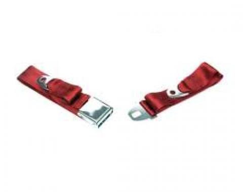 Seatbelt Solutions 1964-1966 Chevelle, Front Lap Belt, 60" with Chrome Lift Latch 1800602007 | Red