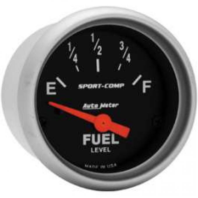 Chevelle Gas Gauge, 0-90 Ohm, Sport-Comp Series, Auto Meter, 1964-1972