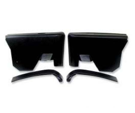 Chevelle Armrest Panel Set, Rear, Black, 2-Door Coupe, 1970-1972