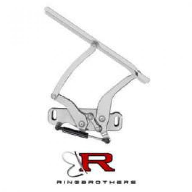 Chevelle Hood Hinges, Billet Aluminum, Solid Frame, Natural, With Steel