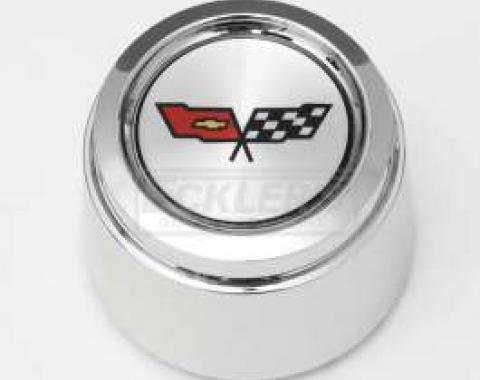 Chevelle 1982 Corvette Style Chrome Center Wheel Cap, For Corvette Style Aluminum Wheels