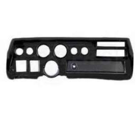 Chevelle Instrument Cluster Panel, Sweep Style, Black Finish, With Pre-Cut Holes, 1970-1972